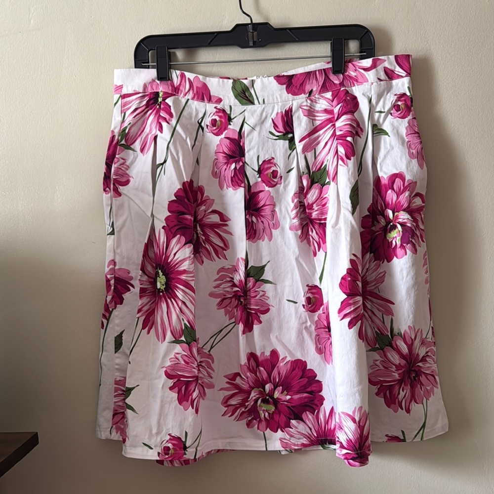 🌸💕🩷Roz & Ali Pink Pleated Skater Skirt Knee-Length